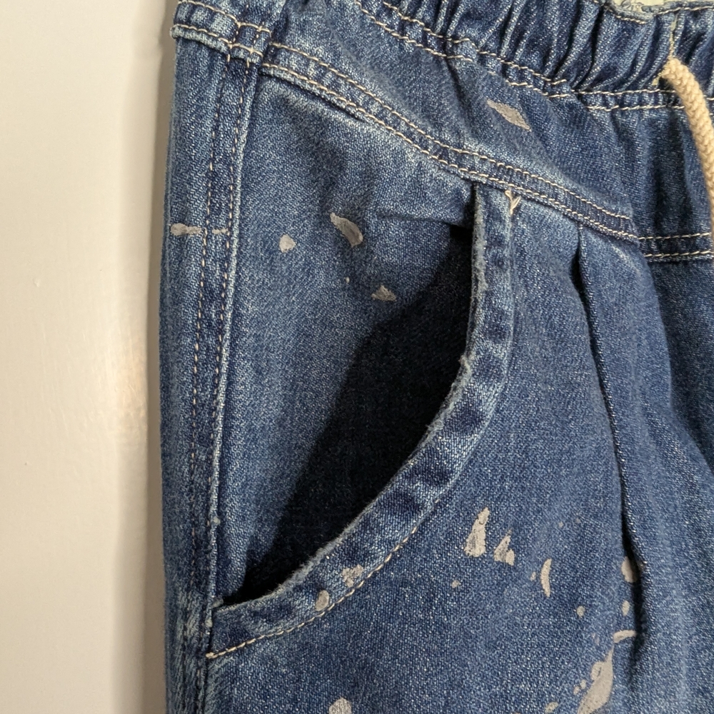 FREE PEOPLE Mixed Up Cotton Distressed Utility Jeans - Picture 10 of 15